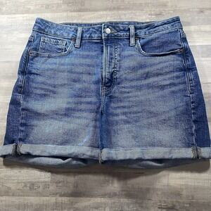 Old Navy Denim Jean Shorts Five Pocket Cuffed High-Rise O.G. Straight Women's 12